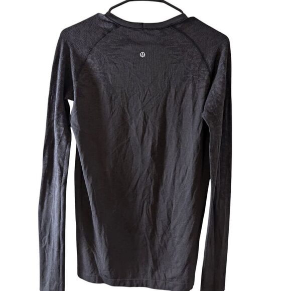 LULULEMON ATHLETICA Swiftly Tech Long Sleeve Crew In Black Cherry/Black Size 10 - Picture 5 of 9